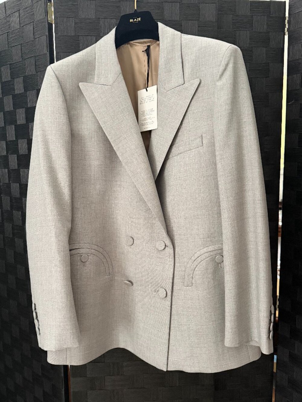 Blazé Milano "Argyll Everynight" Double breasted grey blazer. US size 14.
